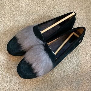 Ugg Kaley wisp suede slip on SZ 7 NWT black